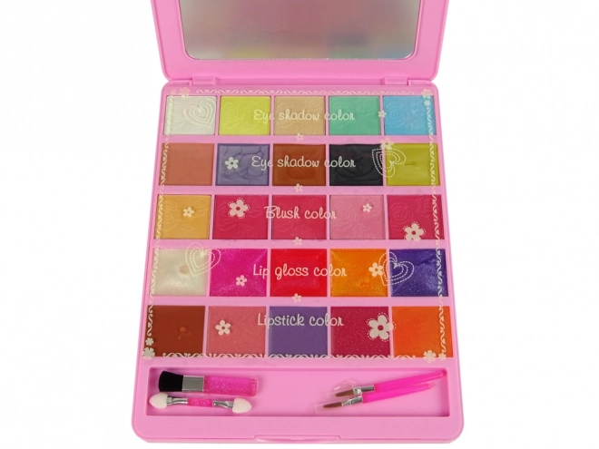 Schminkset Palette Spiegel Lidschatten Lipgloss