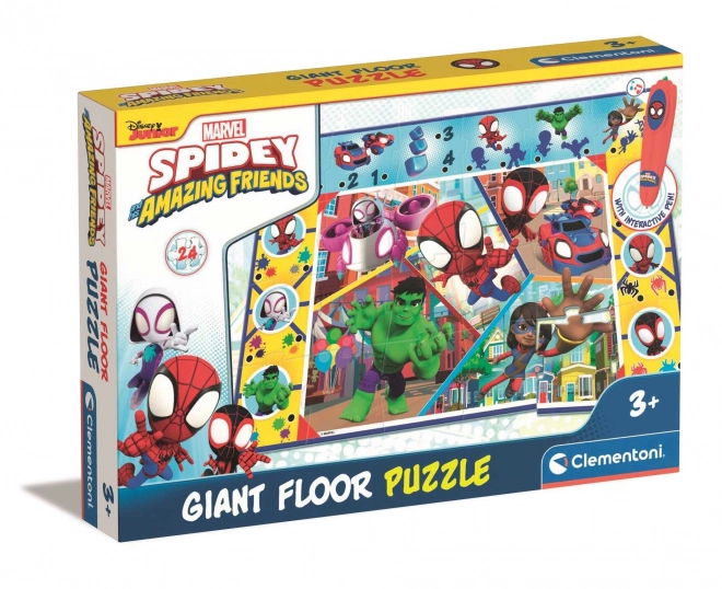 Clementoni Bodenpuzzle mit Interaktivem Stift Spidey und Seine Fantastischen Freunde