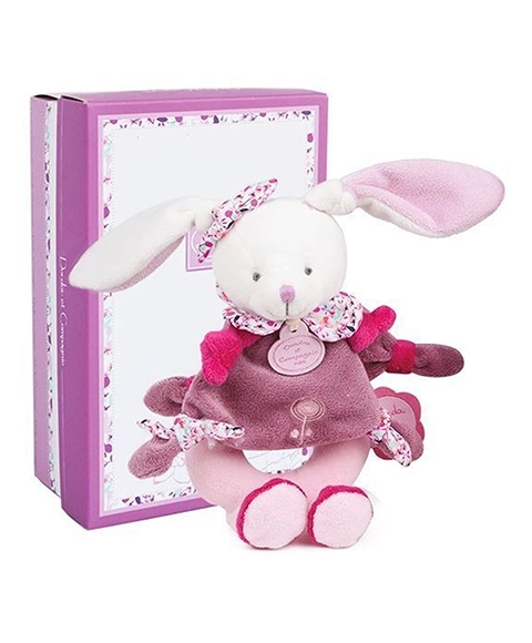 Doudou Geschenkset - Plüsch-Rassel Häschen