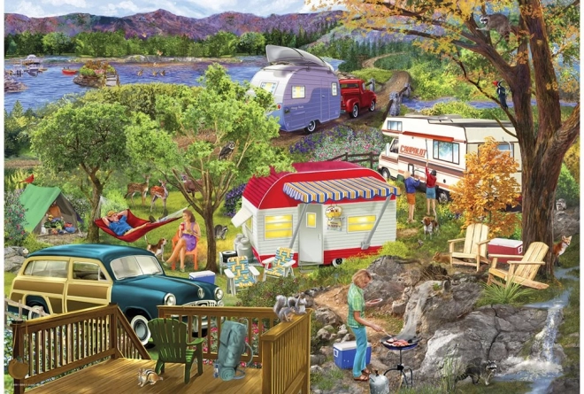 Puzzle in Blechdose Wohnwagen - 550 Teile