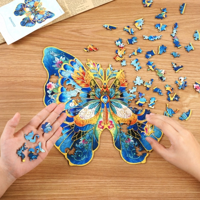Holzpuzzle Schmetterling Morpho Helena