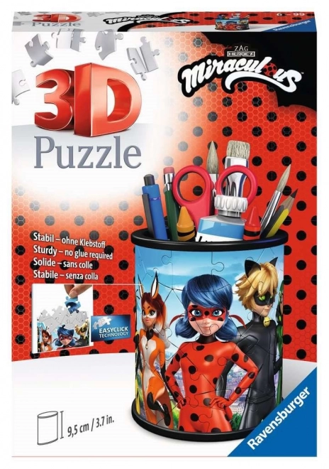 3D Puzzle Stifthalter Miraculous Ladybug und Cat Noir