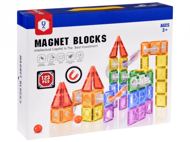 Magnetisches Baukastensystem mit Kugelbahn ZA4719 - 123 Teile