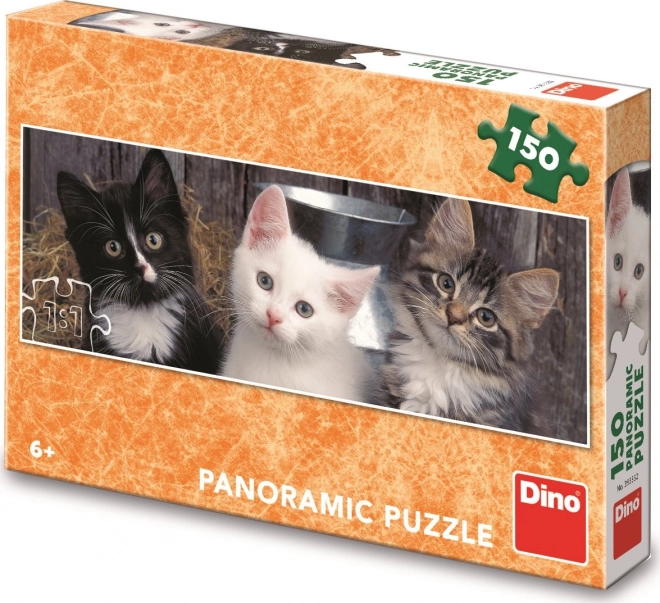 Panorama-Puzzle Drei Kätzchen 150 Teile