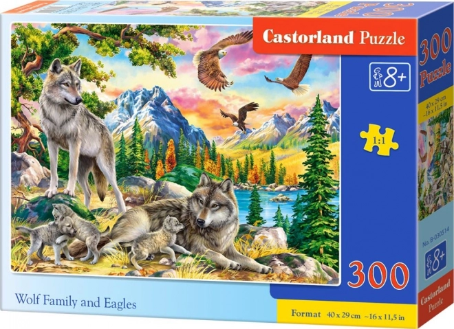 Puzzle Familie der Wölfe und Adler 300 Teile