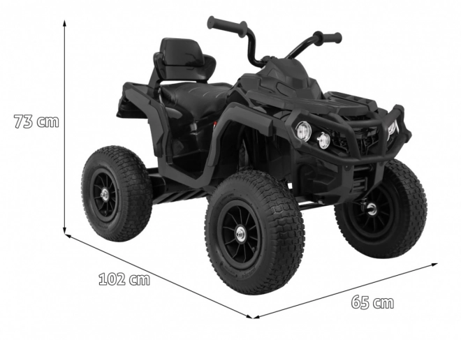 Kinder-Quad ATV Air Batterie Quad Schwarz + aufblasbare Räder + Radio MP3 + langsamer Start