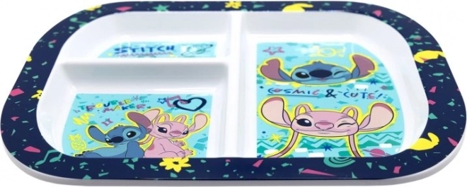 Rechteckiger Kinderteller mit Stitch-Motiv