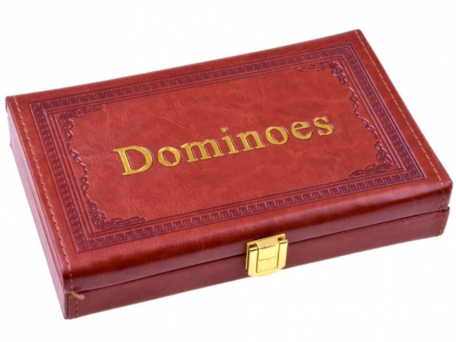 Elegantes Domino Spiel im Lederbox