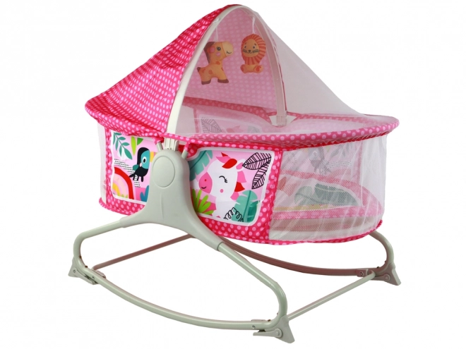 Multifunktionales Babybett Schaukelstuhl 2-in-1 Rosa