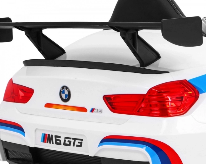 BMW M6 GT3 Kinderauto mit Batterie Weiß + Belüftung + MP3 Sounds Lichter + Fernsteuerung