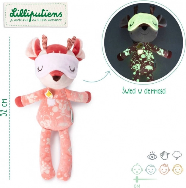 Lilliputiens Kuscheliges Einschlafspielzeug Rehkitz Stella mit leuchtenden Elementen 6M+