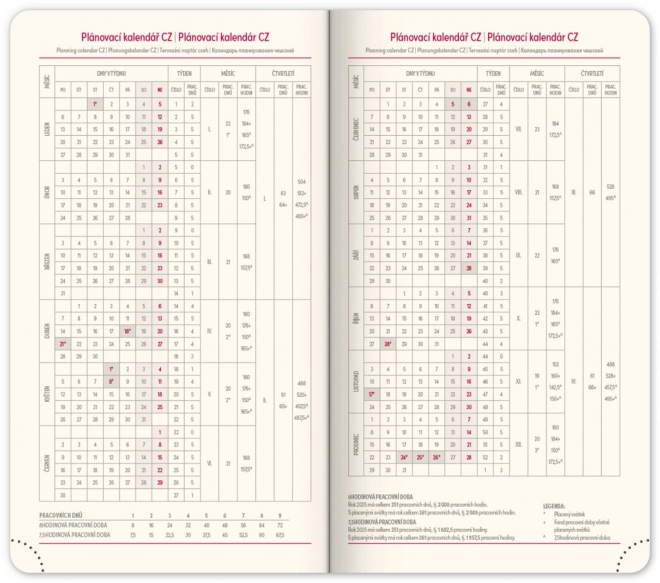 Notique Taschenkalender Twill 2025 Blau-Silber