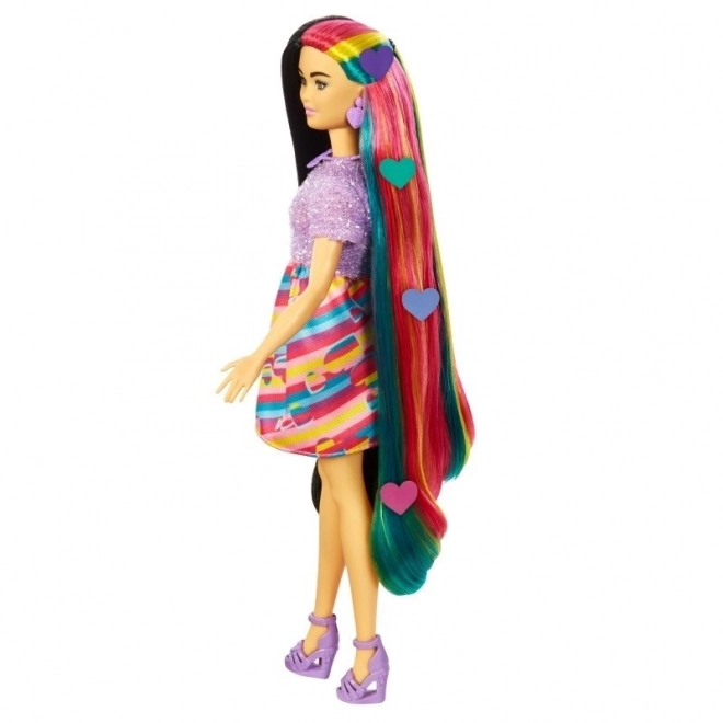 Barbie Totally Hair Puppe mit farbigen Haaren und Herz-Accessoires