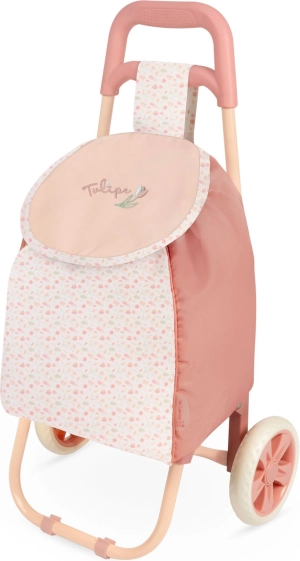 Faltbare Kinder-Einkaufstasche auf Rädern Tulipe – rosa