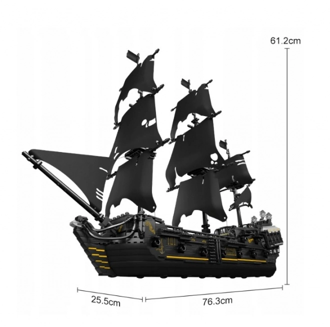 Piraten-Bausatz Schwarzes Segelschiff