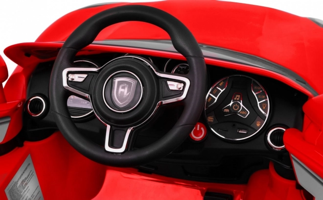Turbo-S Batterieauto für Kinder Rot + Fernbedienung + Langsamer Start + EVA-Reifen + MP3-Radio