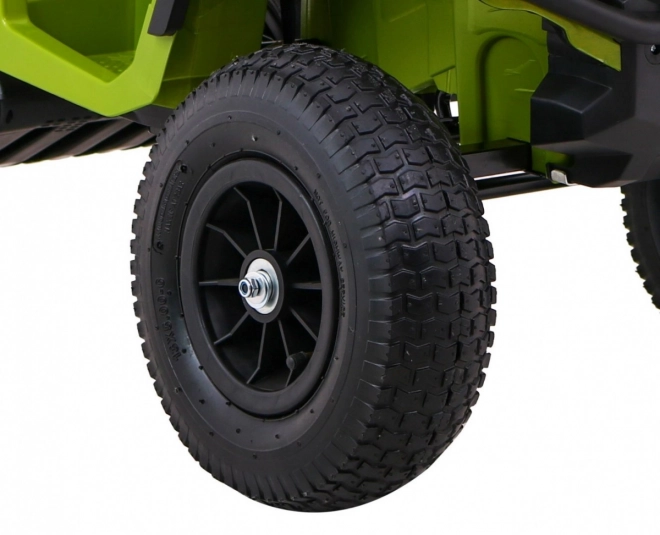 Kinder-Batterie-ATV Air Quad Grün + aufblasbare Räder + Radio MP3 + langsamer Start