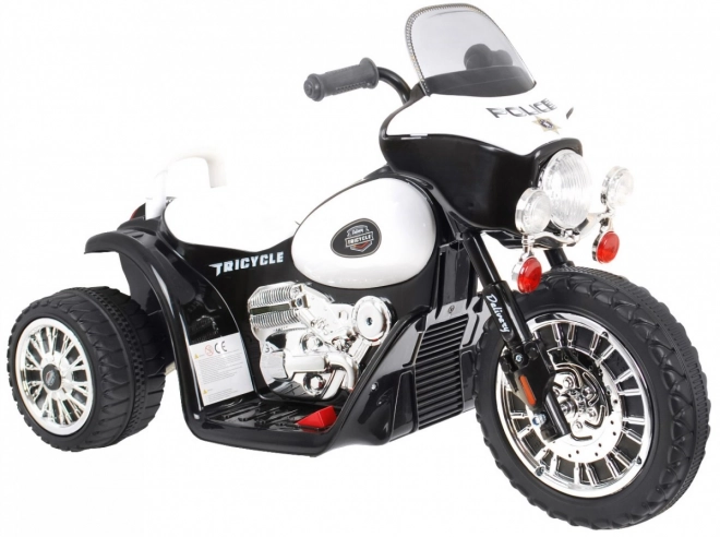 Kinder Elektrischer Chopper Motorrad Schwarz mit LED Lichtern und Geräuschen