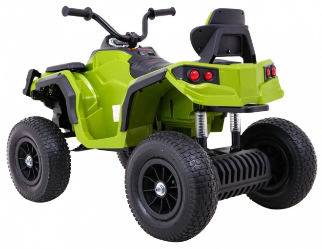 Kinder-Batterie-ATV Air Quad Grün + aufblasbare Räder + Radio MP3 + langsamer Start