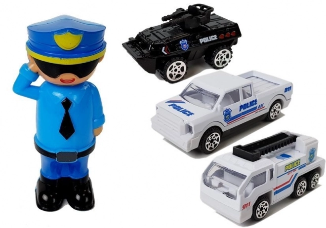 Polizeiauto mit Garage 2-in-1 mit Klang und Licht