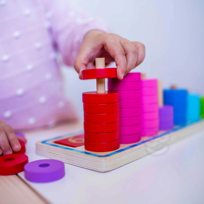 Holzpuzzle Farben und Zahlen lernen Montessori