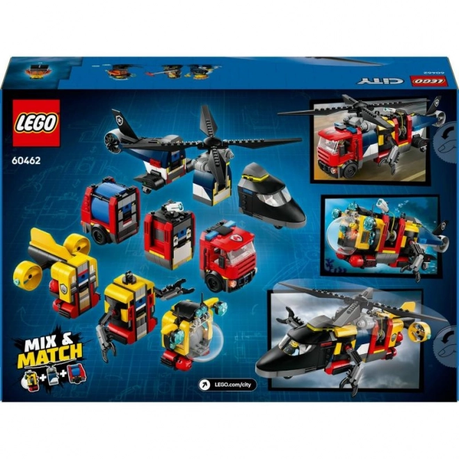 Lego City Hubschrauber-Set mit Feuerwehrfahrzeug und U-Boot