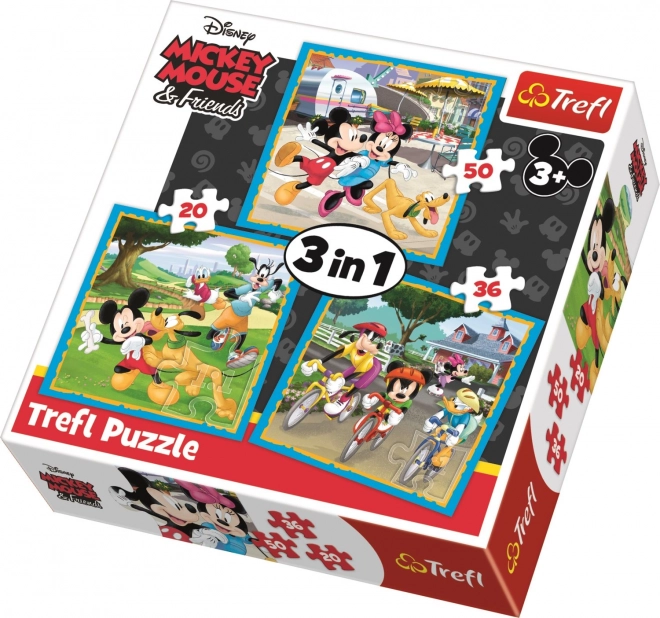 Puzzle Mickey Mouse und Freunde 3 in 1