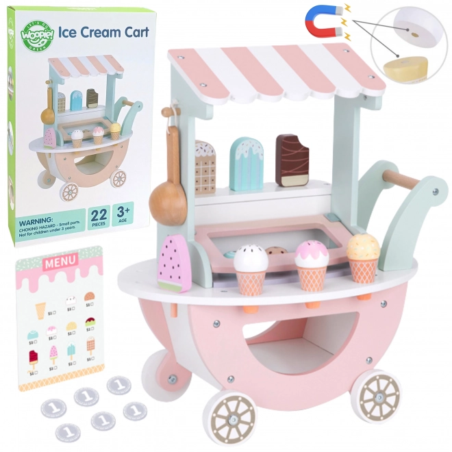Holzspielzeug Eisdiele Wagen WOOPIE GREEN