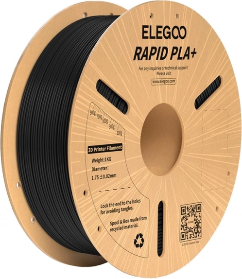 Filament für 3D-Druck ELEGOO Rapid PLA+ Schwarz
