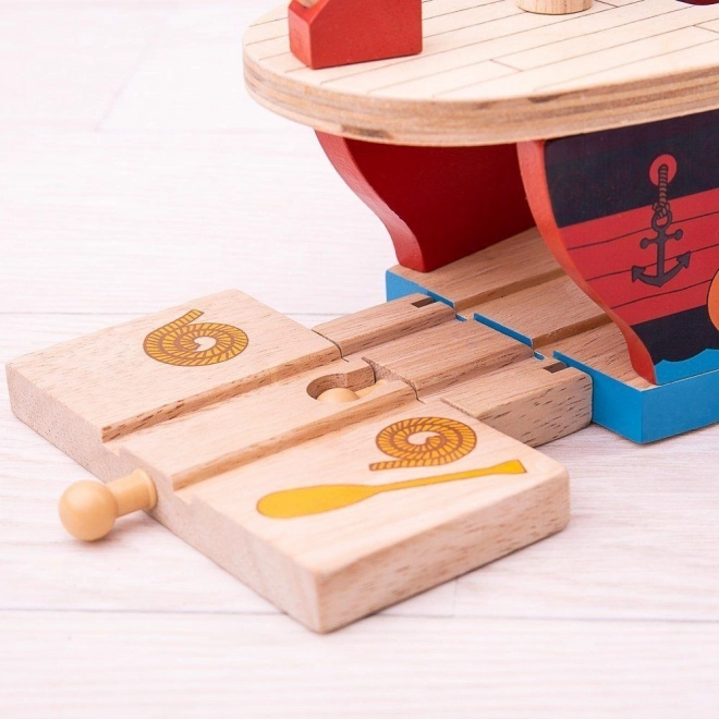 Piratenschiff aus Holz für Bigjigs Rail