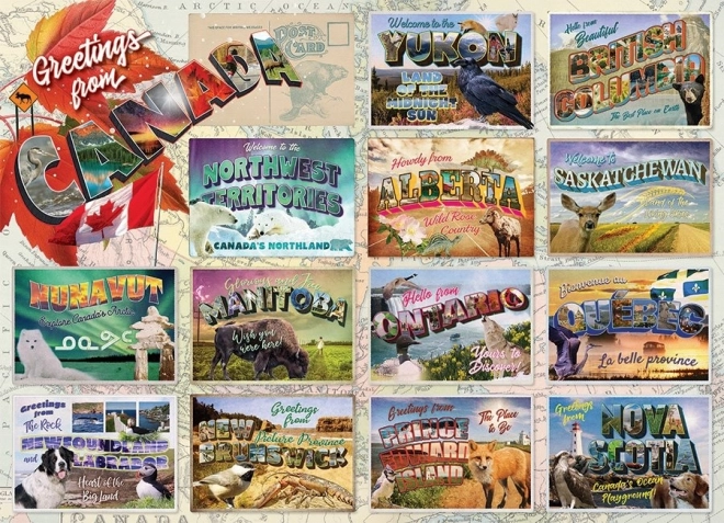Puzzle Grüße aus Kanada 1000 Teile COBBLE HILL