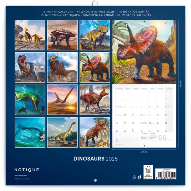 Notique Notizkalender Dinosaurier 2025