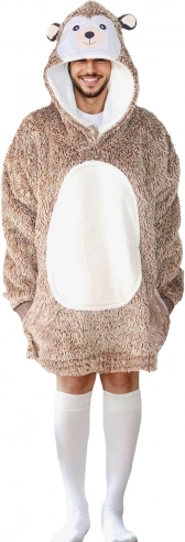 Cozy Noxxiez Igel kuschelige Hoodie-Decke mit Kapuze für Erwachsene und Teenager