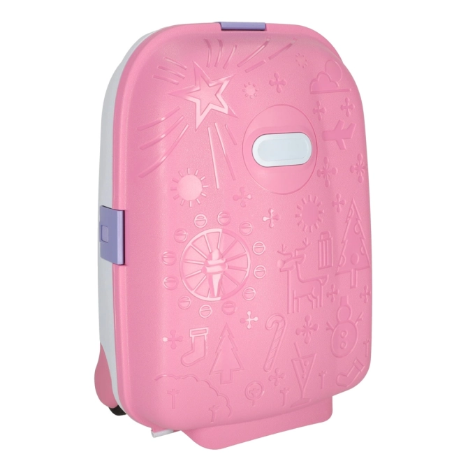 Kinder Reisekoffer Kabinentrolley mit LED Rollen in Pink – Rosa