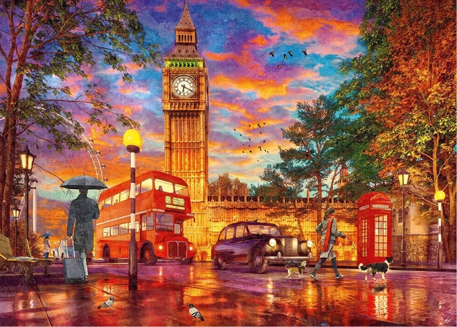 Puzzle Sonnenuntergang über dem Parlamentsplatz London 1000 Teile