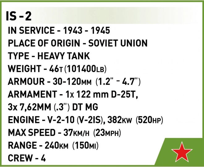 Cobi Zweiter Weltkrieg Panzer IS-2 Modellbausatz