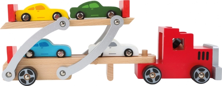 Holzlastwagen mit Autos small foot