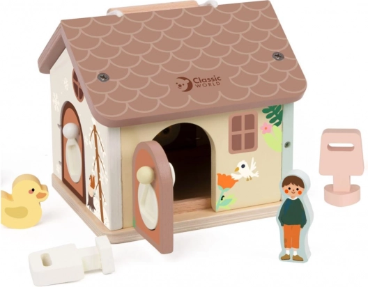 Holzhaus mit Einlagen für Kinder