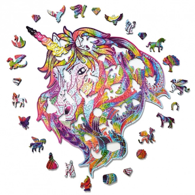 Holz Puzzle Regenbogen Einhorn