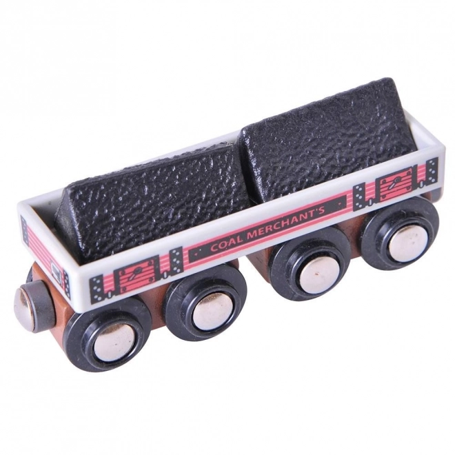 Langer Kohlenwaggon mit 2 Schienenset von Bigjigs Rail