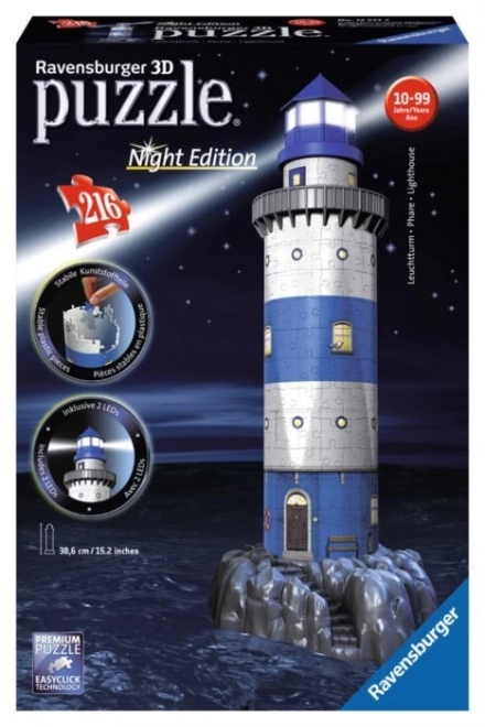 Ravensburger leuchtendes 3D-Puzzle Leuchtturm Nachtedition 216 Teile