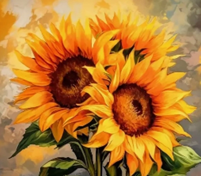 Diamantmalerei Sonnenblumen 30x40 cm