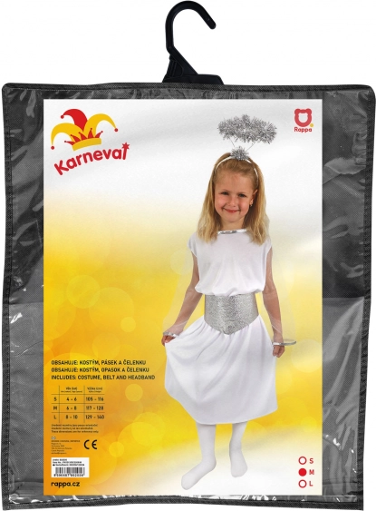 Kinderkostüm Engel mit Heiligenschein und Gürtel