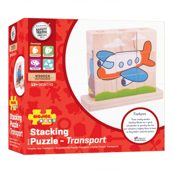 Holzpuzzle Bigjigs Baby Verkehrsmittel