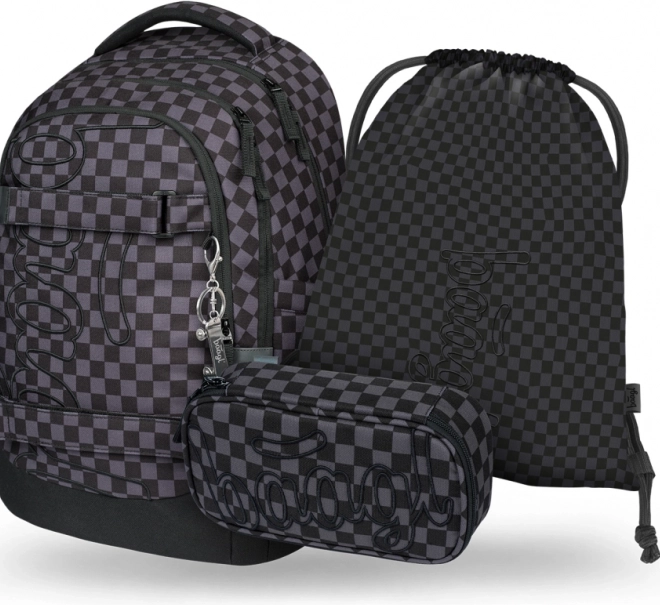Schulset BAAGL Skate Max grau: Rucksack, Etui und Beutel