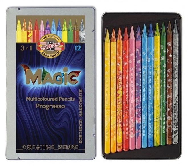 Koh-i-noor Künstler Buntstifte Magic 3-in-1 - 12 Stück