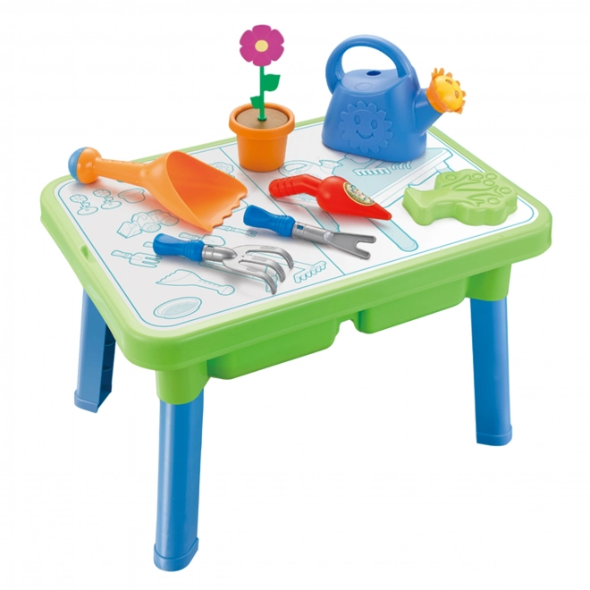 Wasserspieltisch 2-in-1 mit Sandkasten und 13 Zubehörteilen