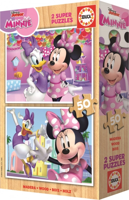 Holzpuzzle Minnie und Daisy