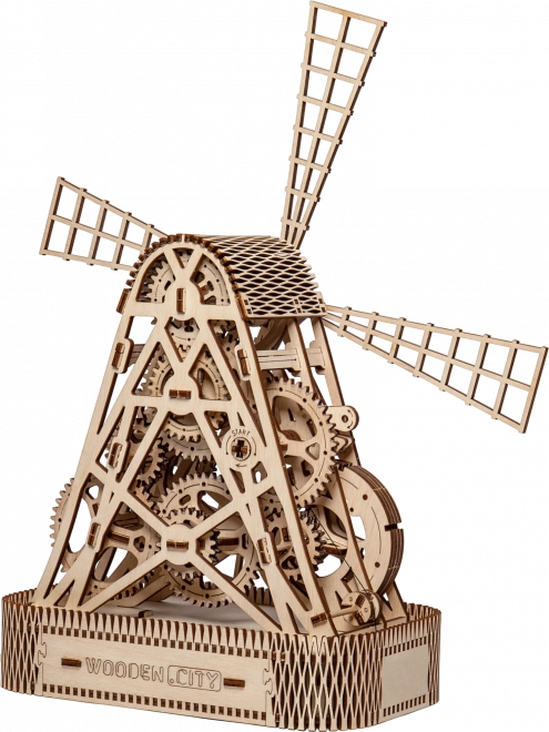 Holzmechanisches Windmühlen-Puzzle