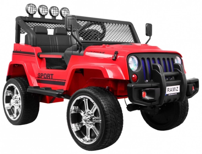 Geländewagen Raptor Drifter Rot + Fernbedienung + Antrieb 4x4 + Stauraum + Langsamer Start + MP3 LED Diode